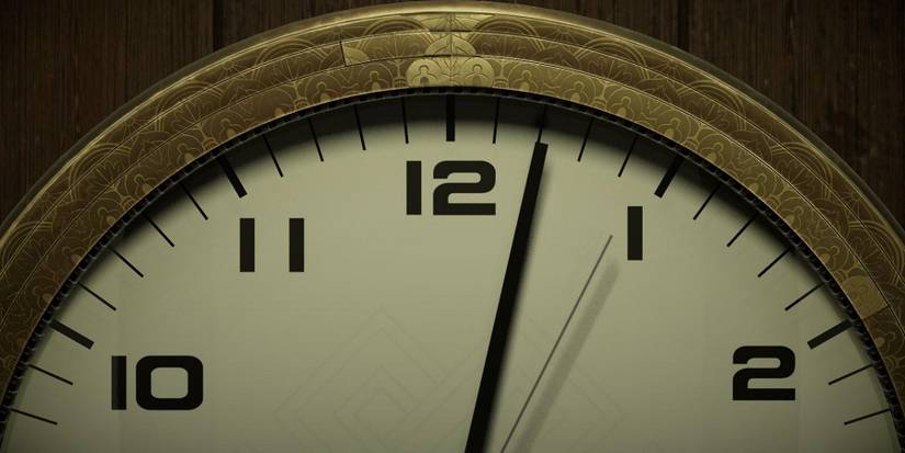 Image from 12 Minutes showing a close-up of a clock face.