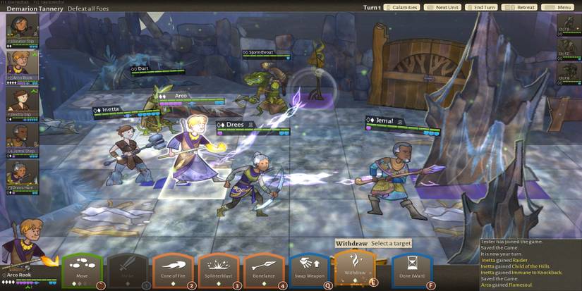 Fighting a battle in Wildermyth