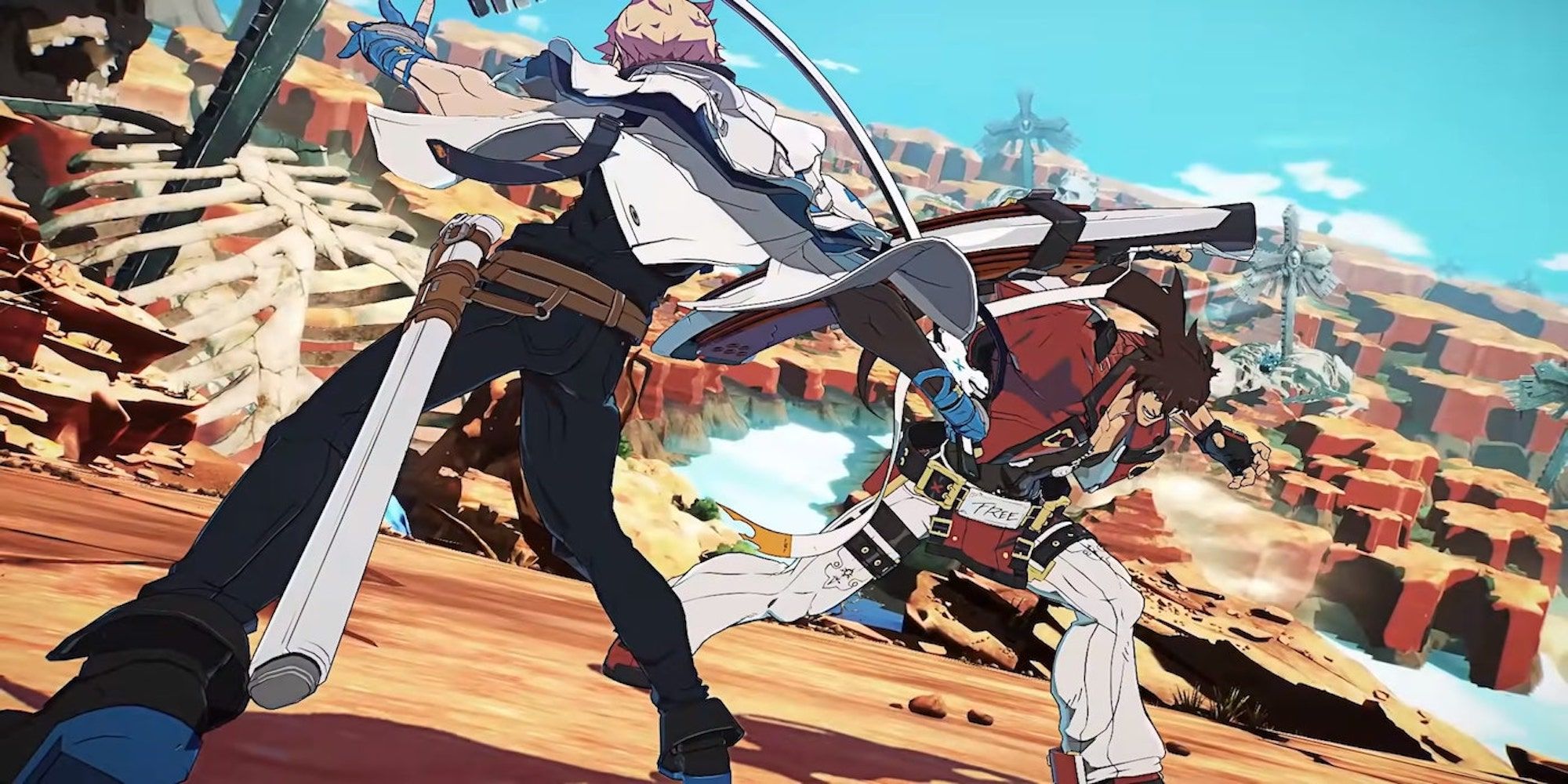 Fighting a match in Guilty Gear Strive