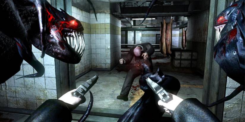 Shooting enemies in The Darkness