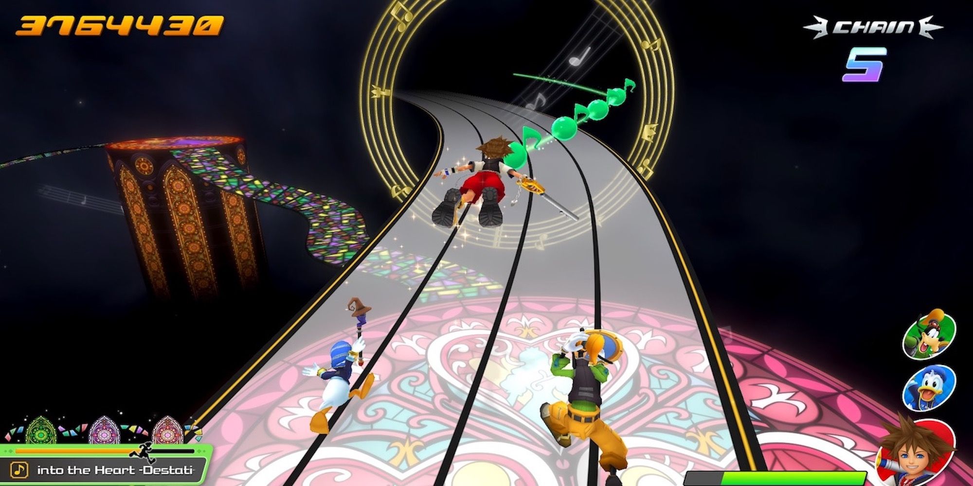 Playing through a song in Kingdom Hearts: Melody Of Memory