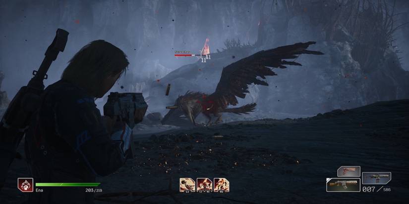 Fighting enemies in Outriders