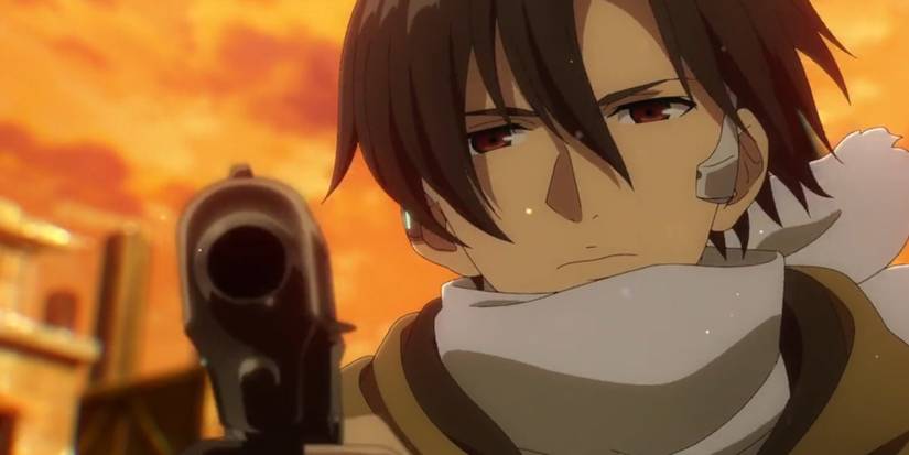 86 Shinei Nouzen about to fire a pistol