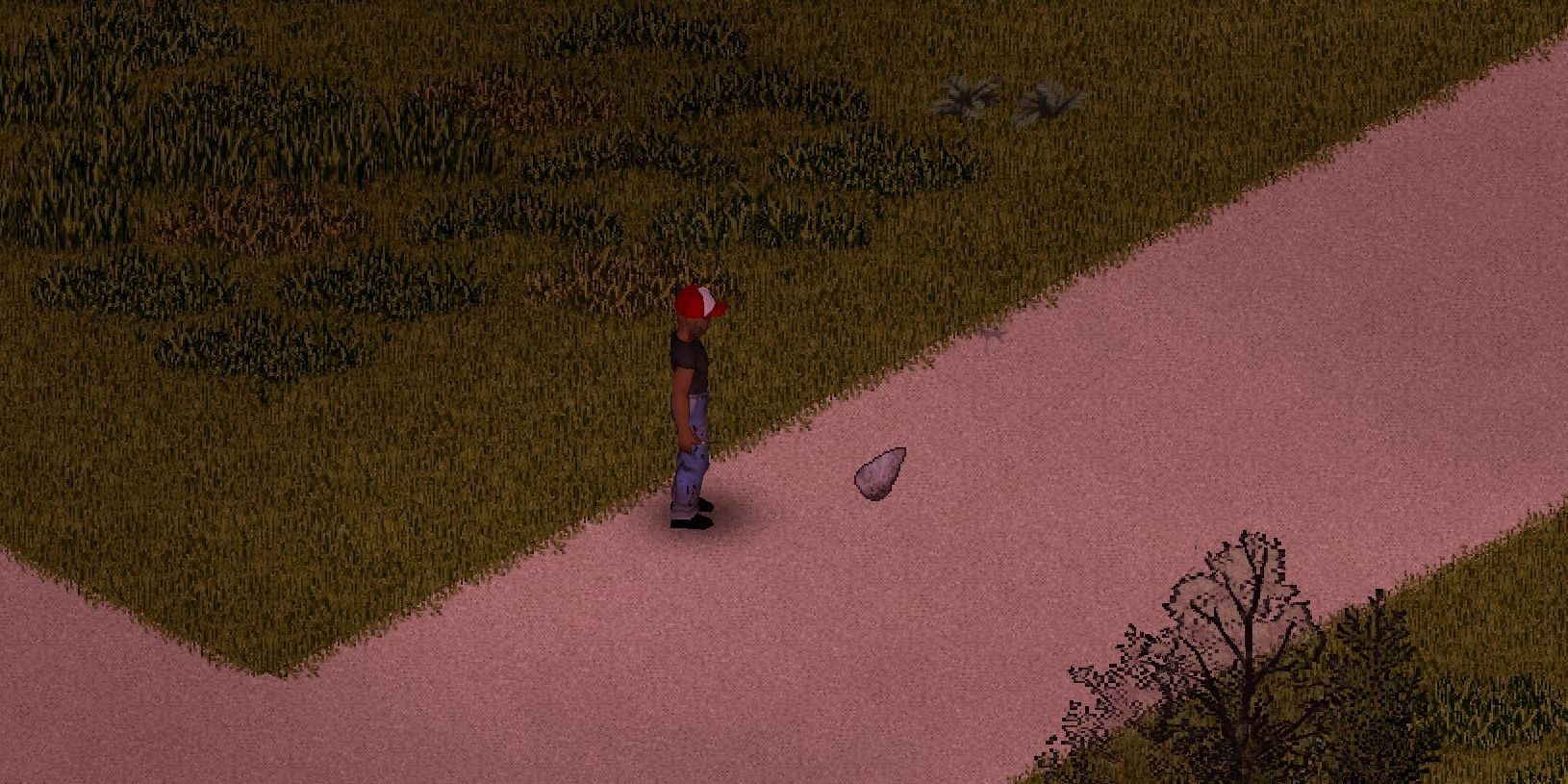 A chipped stone in Project Zomboid