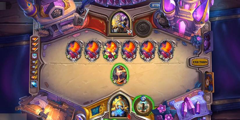 A player fighting another deck