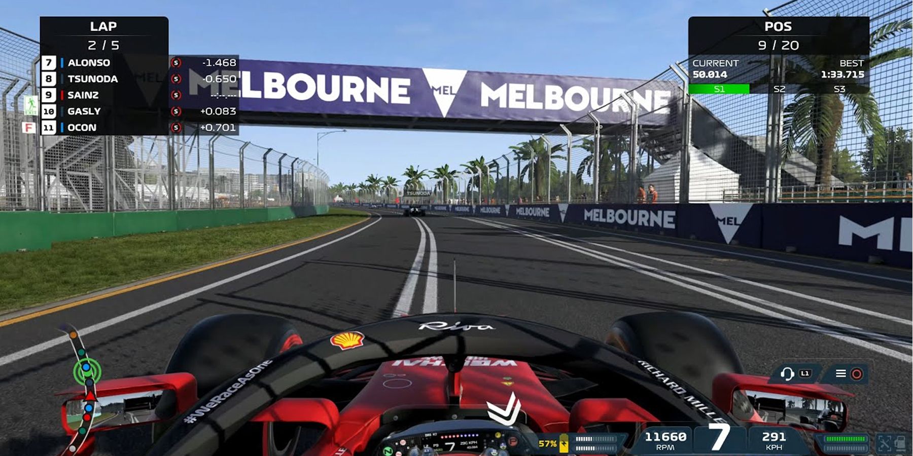A race in F1 2021 Game