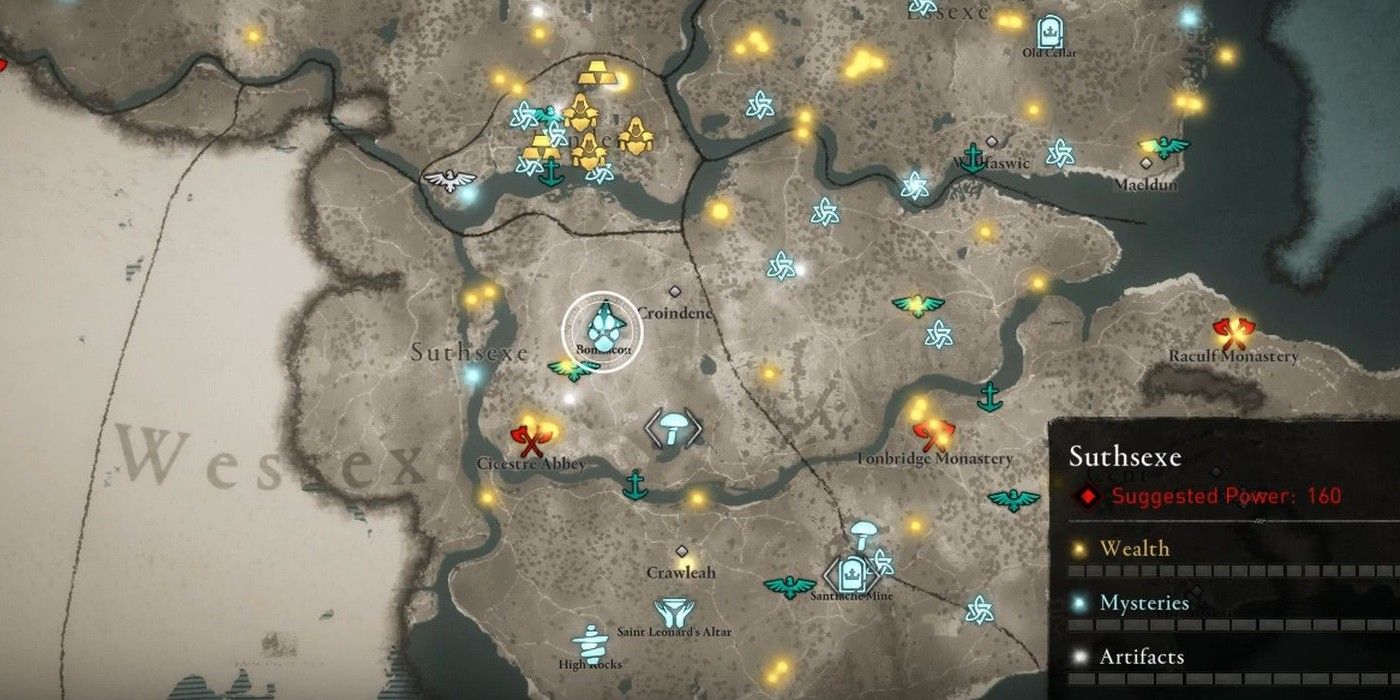 Assassin's Creed Valhalla Aelfred's Battle Sow paw print on map Suthexe