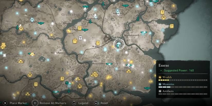 AC Valhalla Fly Agaric north Essexe location on map 