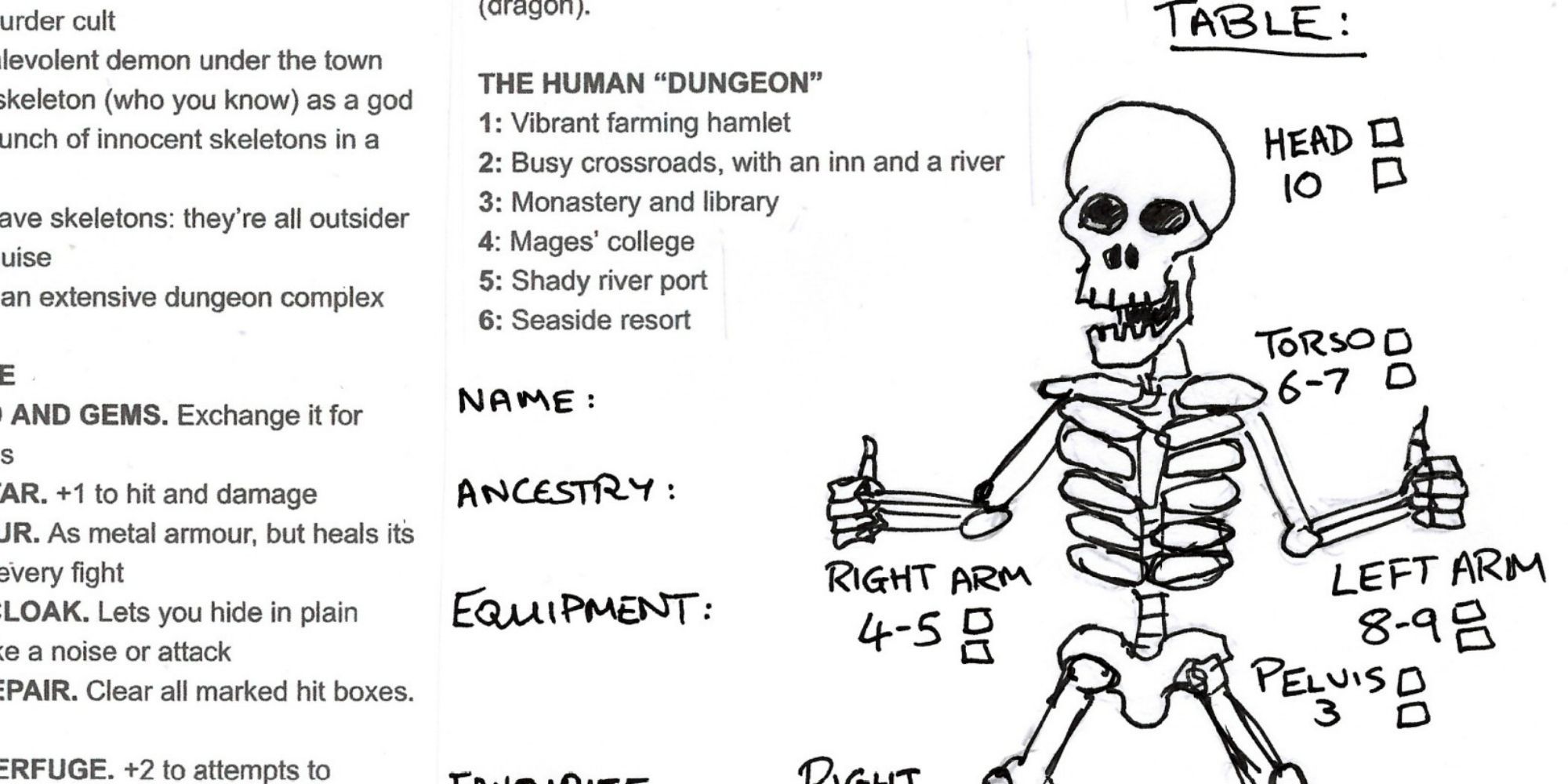 A cartoon skeleton giving a thumbs up in Adventure Skeletons