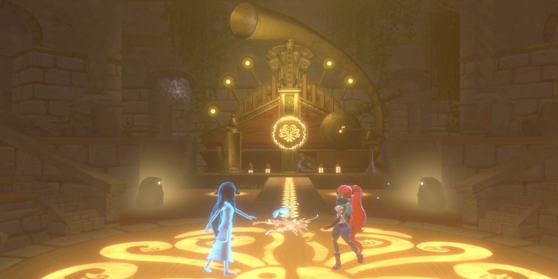 Aisha and Lisha exploring the temple in Aliisha: The Oblivion of the Twin Goddesses