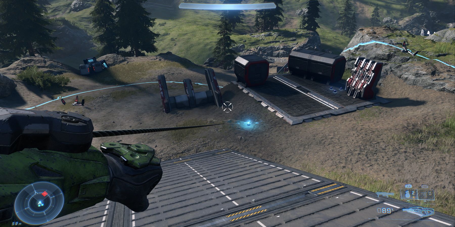 Halo Infinite using Threat Sensor and Grappleshot