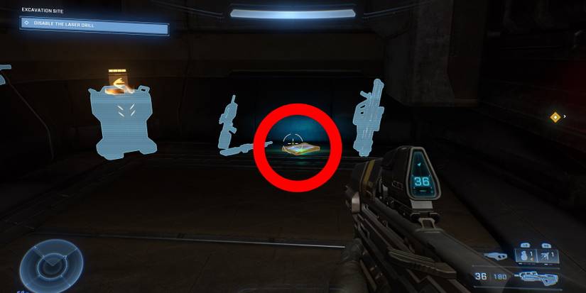 Halo Infinite Excavation Site UNSC Audio Log Location 1 circled