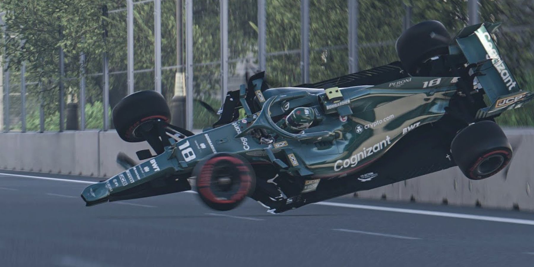 An accident in F1 2021 Game