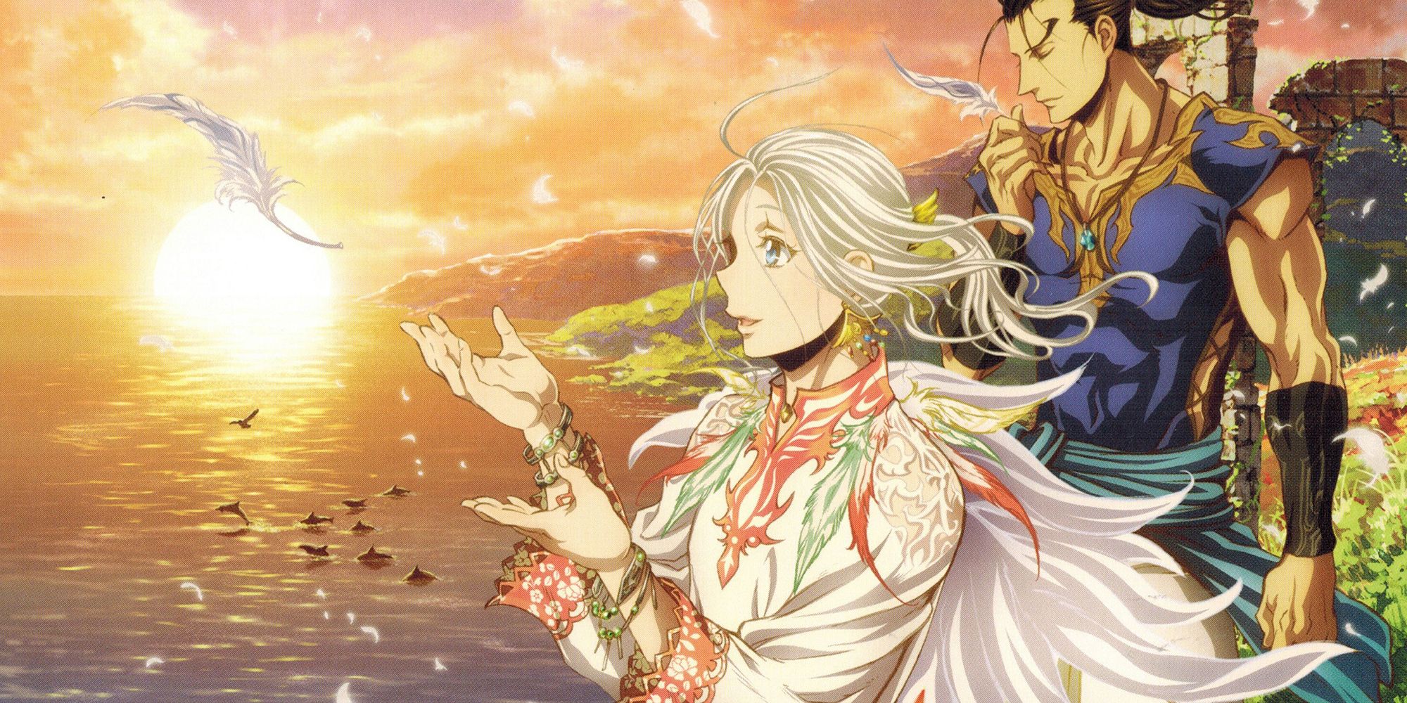 Arslan And Daryun Standing At A Cliffside Above The Ocean From Arslan Senki