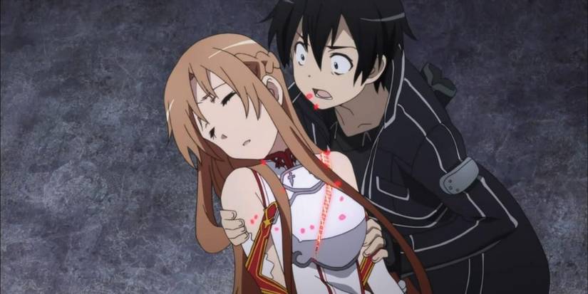 Asuna saving Kirito in Sword Art Online
