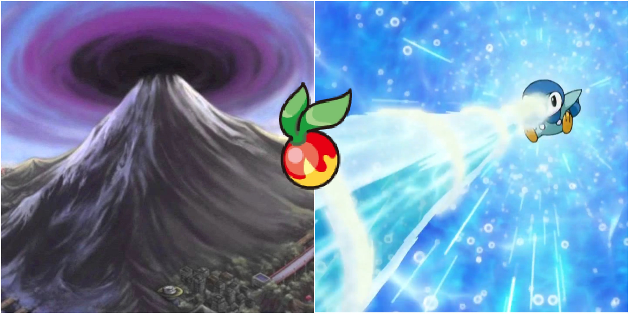 BDSP Leppa Berry Mt Coronet Artwork and Piplup using Hydro Pump