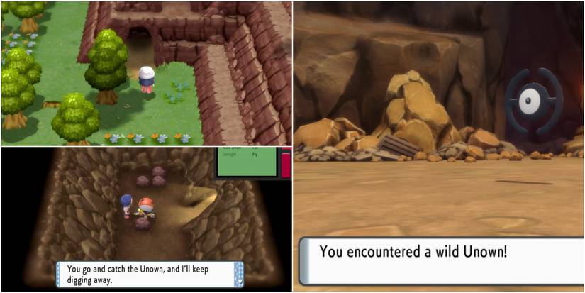 BDSP Solaceon Ruins Outside - Ruin Maniac Digging - Unown Encounter