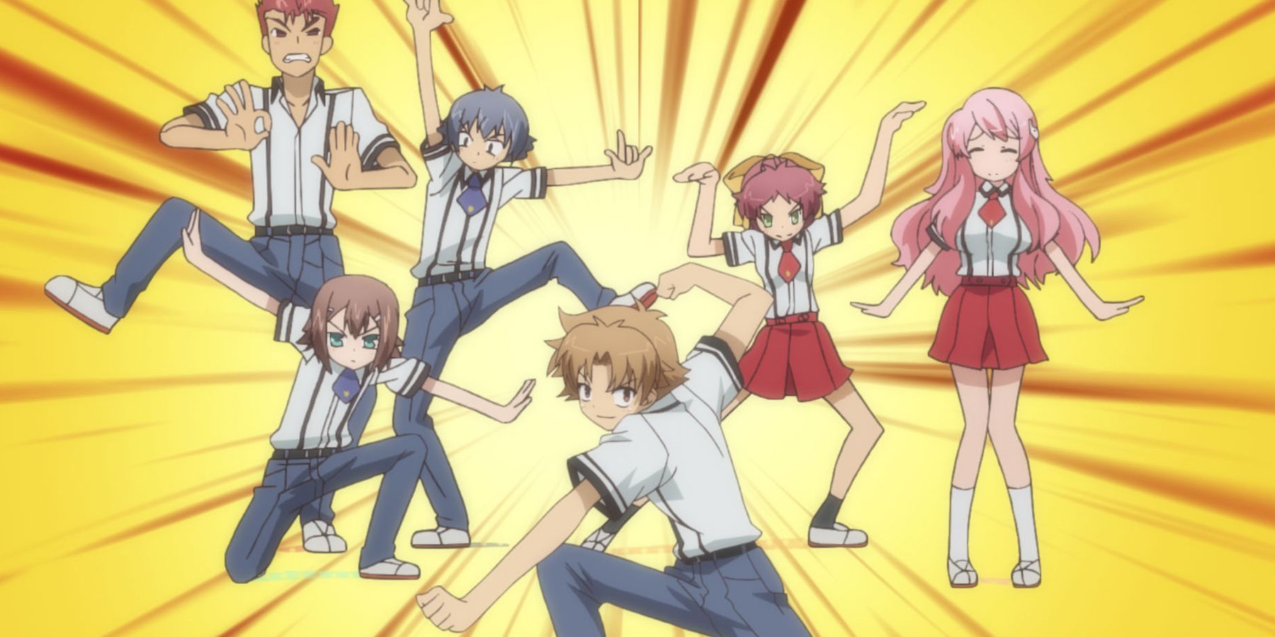 Baka & Test anime characters pose