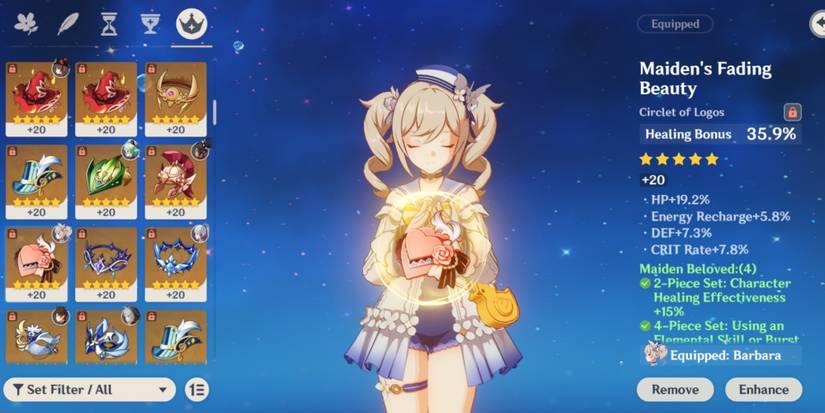 Barbara with Healing Bonus artifact