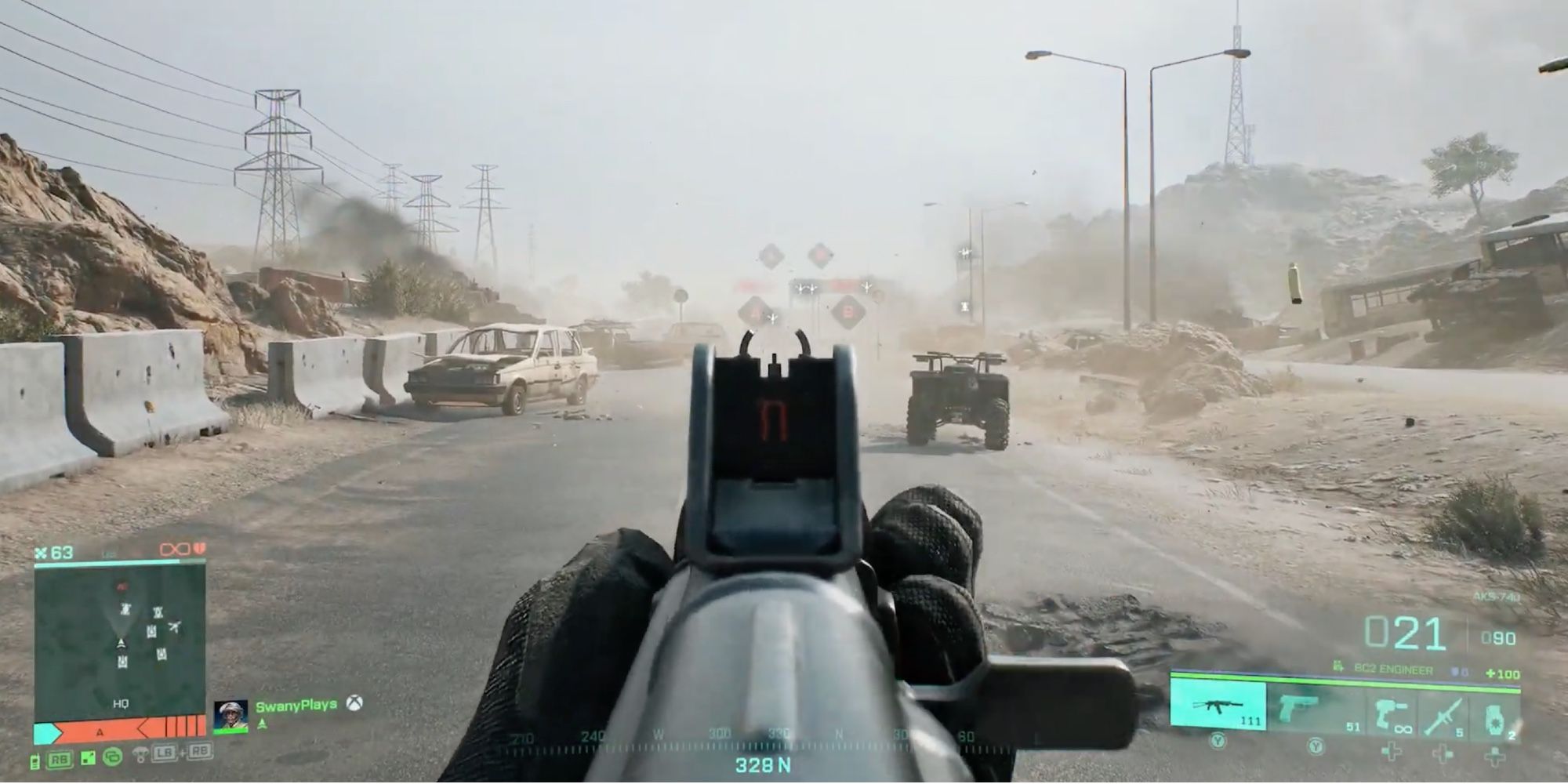 Battlefield-2042 - АКС-74У - Игрок поражает врагов из автомата
