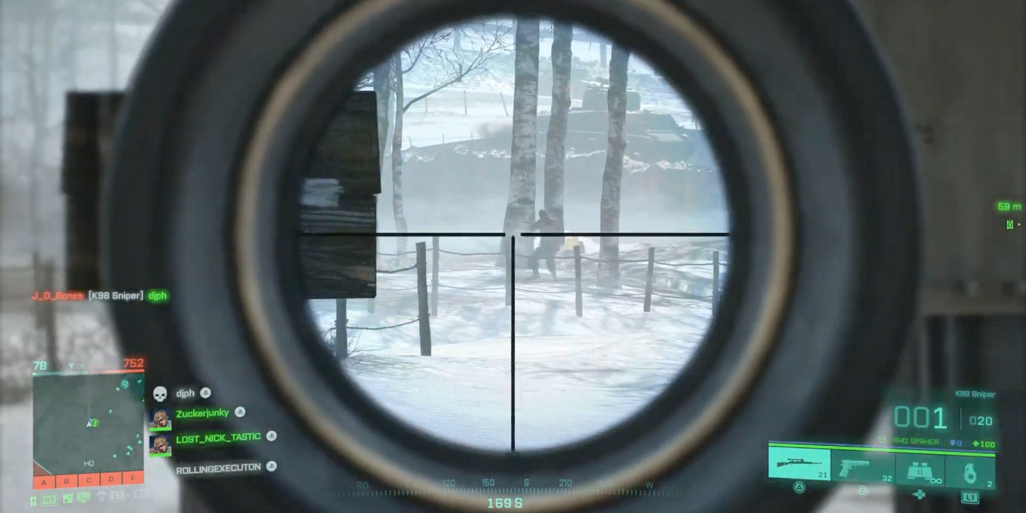 Battlefield 2042 - K98 Sniper - Player sniper enemy at a distance
