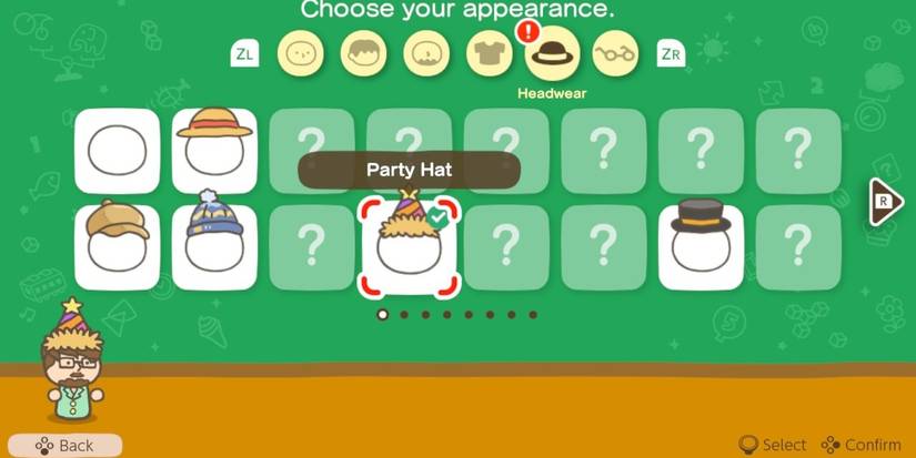 Character Customization menu in Big Brain Academy Brain vs Brain