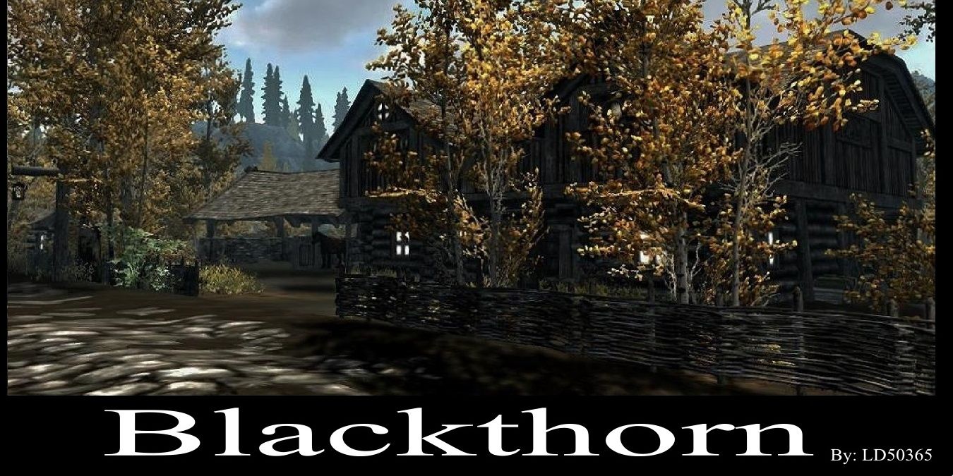 Blackthorn mod title image with the main manor shown