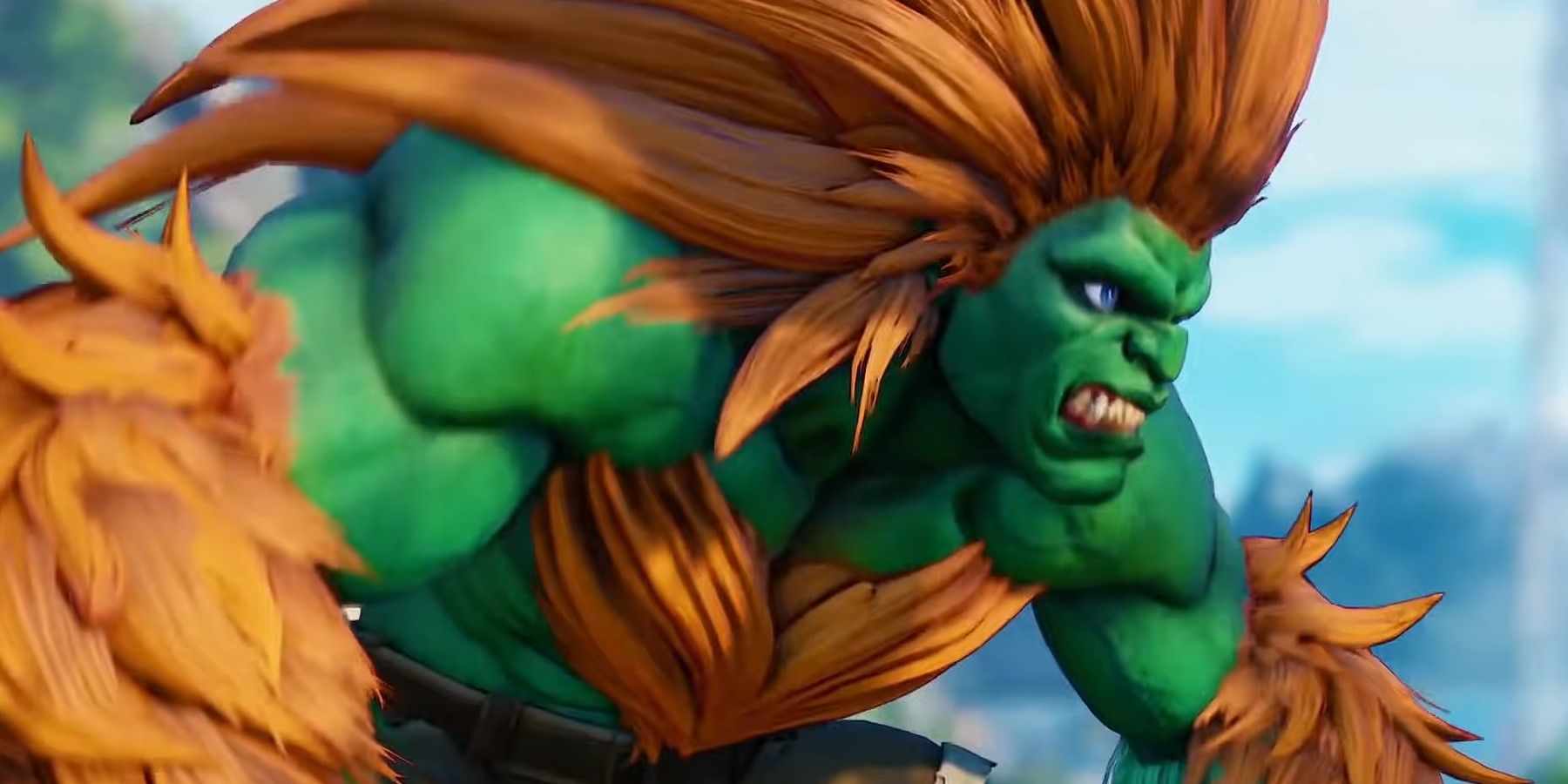 Blanka growling at his opponent