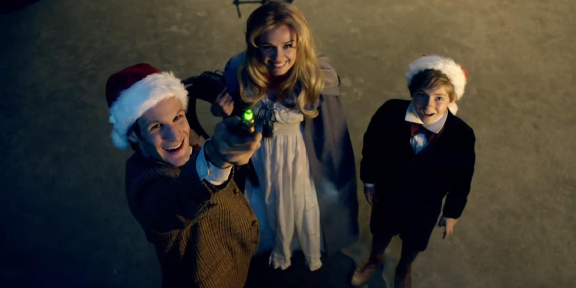 The Doctor acts as the three ghosts of Christmas in "A Christmas Carol"