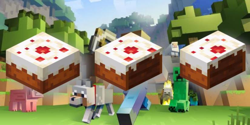 Cake eaten in Minecraft
