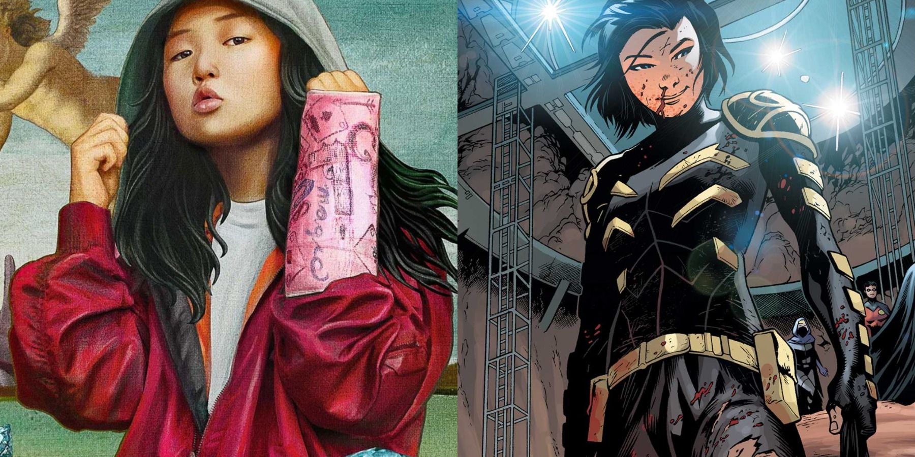 A split image depicts Cassandra Cain the live action Birds Of Prey and in DC Comics