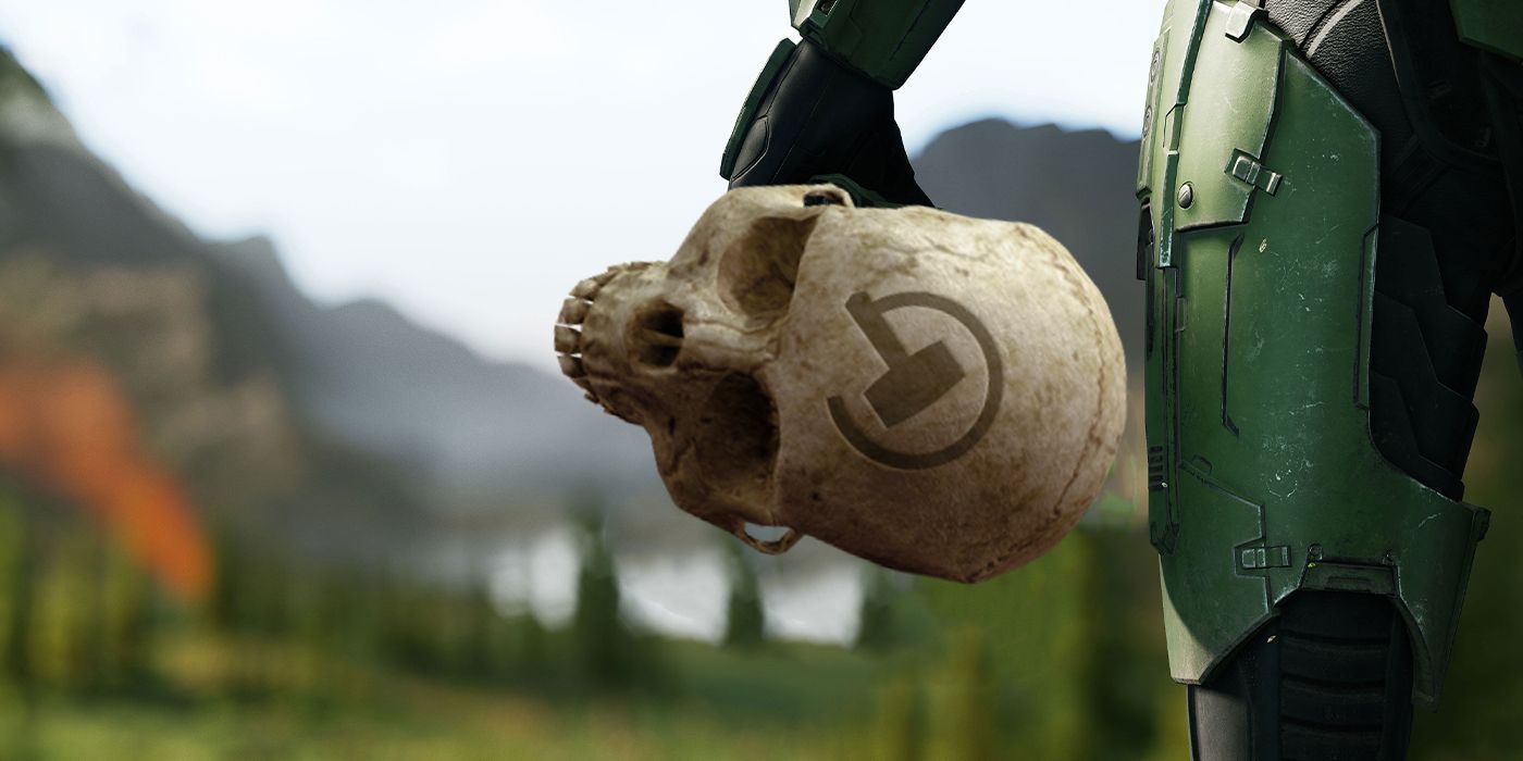 Halo Infinite Chief Holding a skull