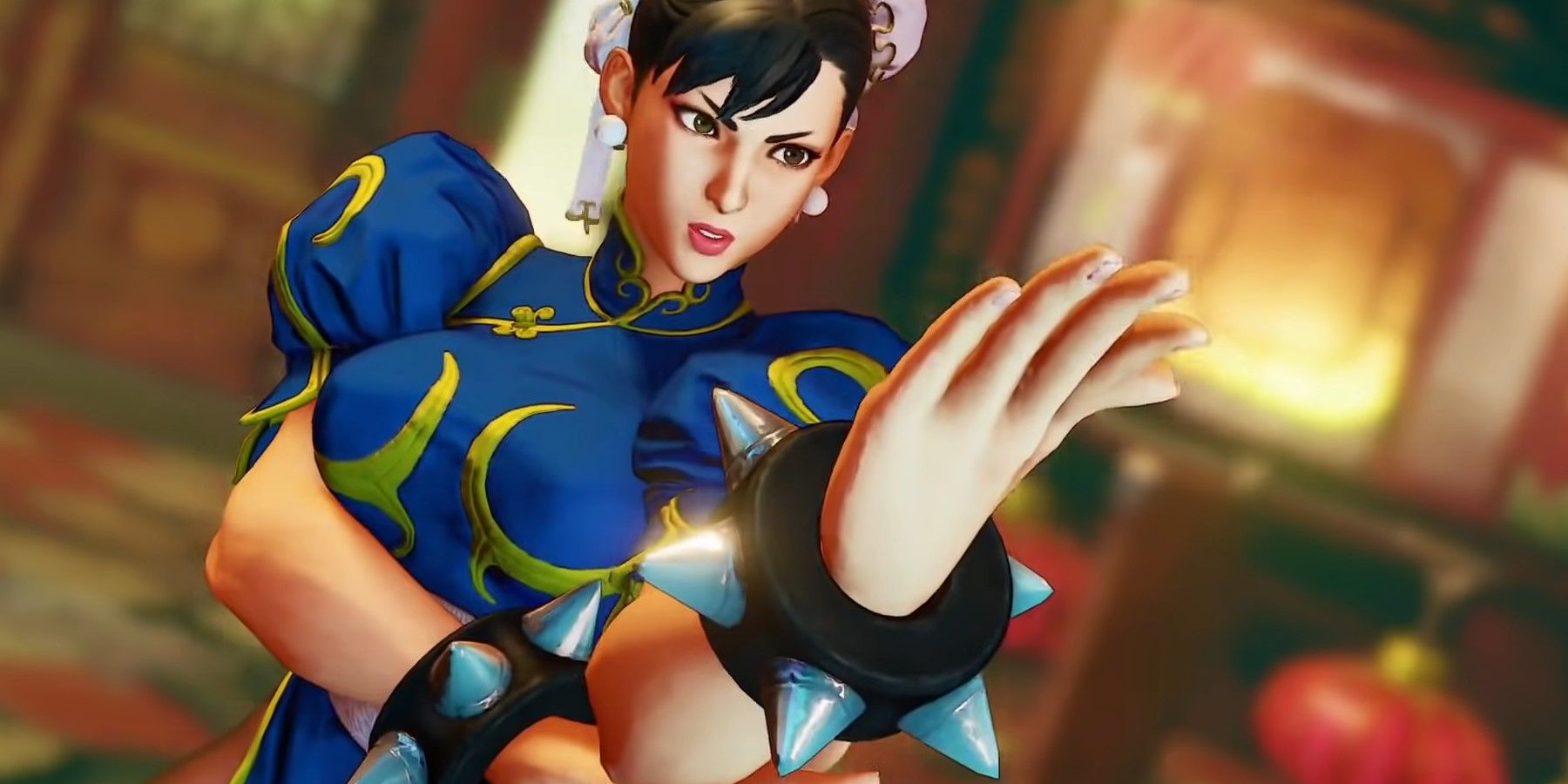 Chun-Li getting into stance for battle