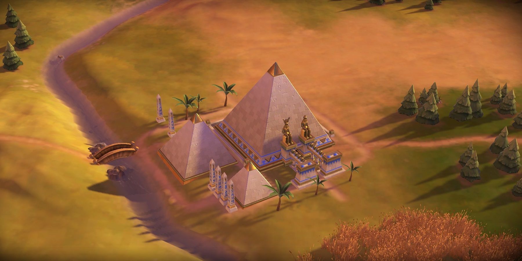 The Pyramids of Egypt, built as a Wonder in Civilization 6