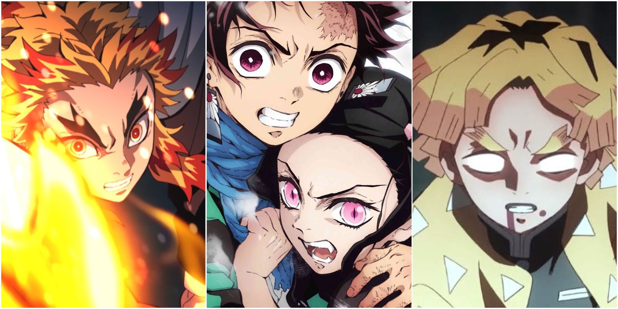 Collage Of Best Demon Slayer Scenes And Characters Renkogu Tanjiro Nezuko Zenitsu