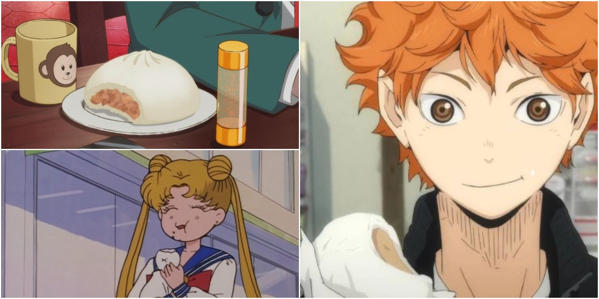 Collage Of Nikuman In Anime Like Haikyuu!! And Sailor Moon