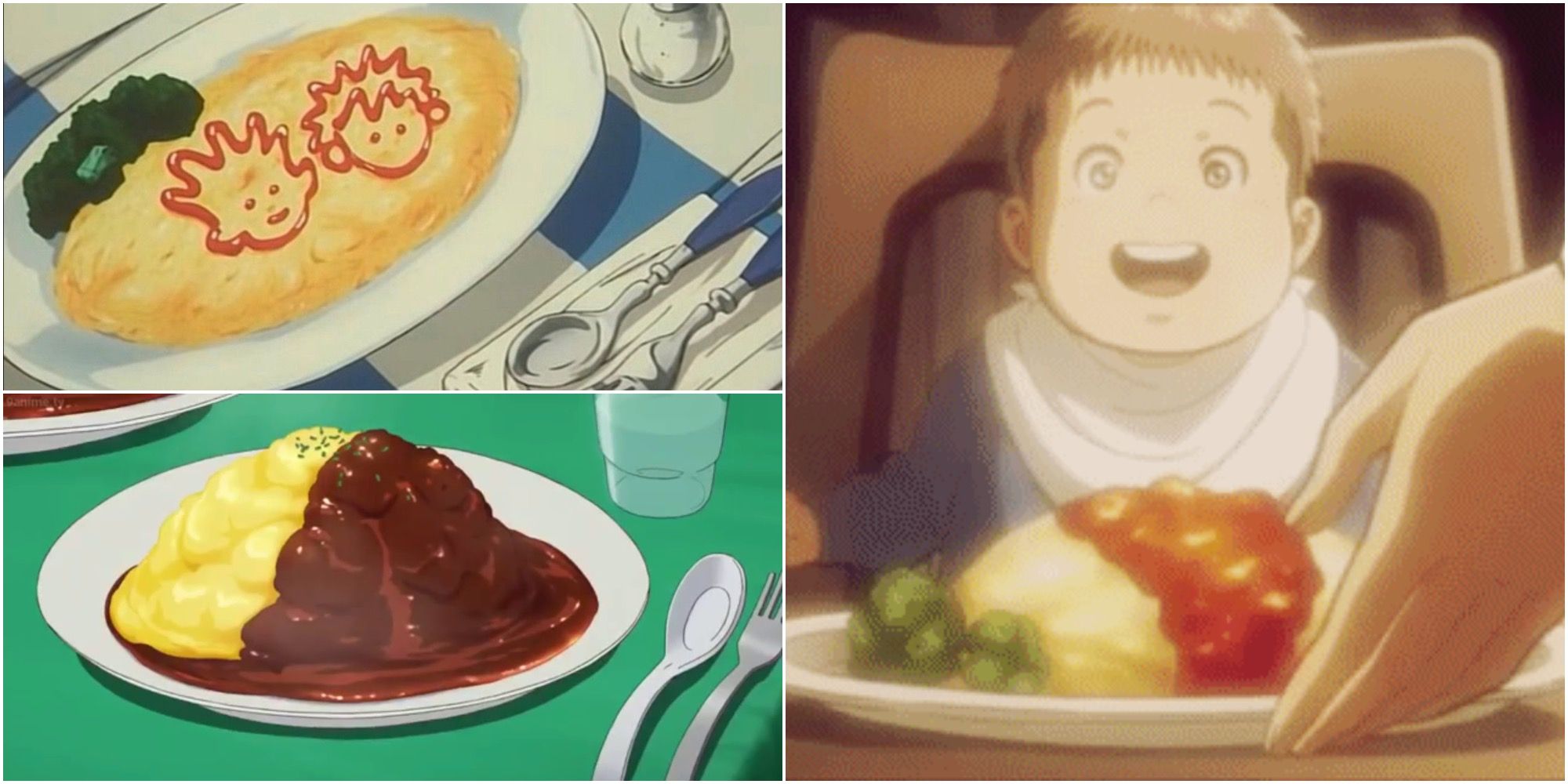 Collage Of Omurice In Anime Shows Like Hunterxhunter Attack on Titan Blue Exorcist