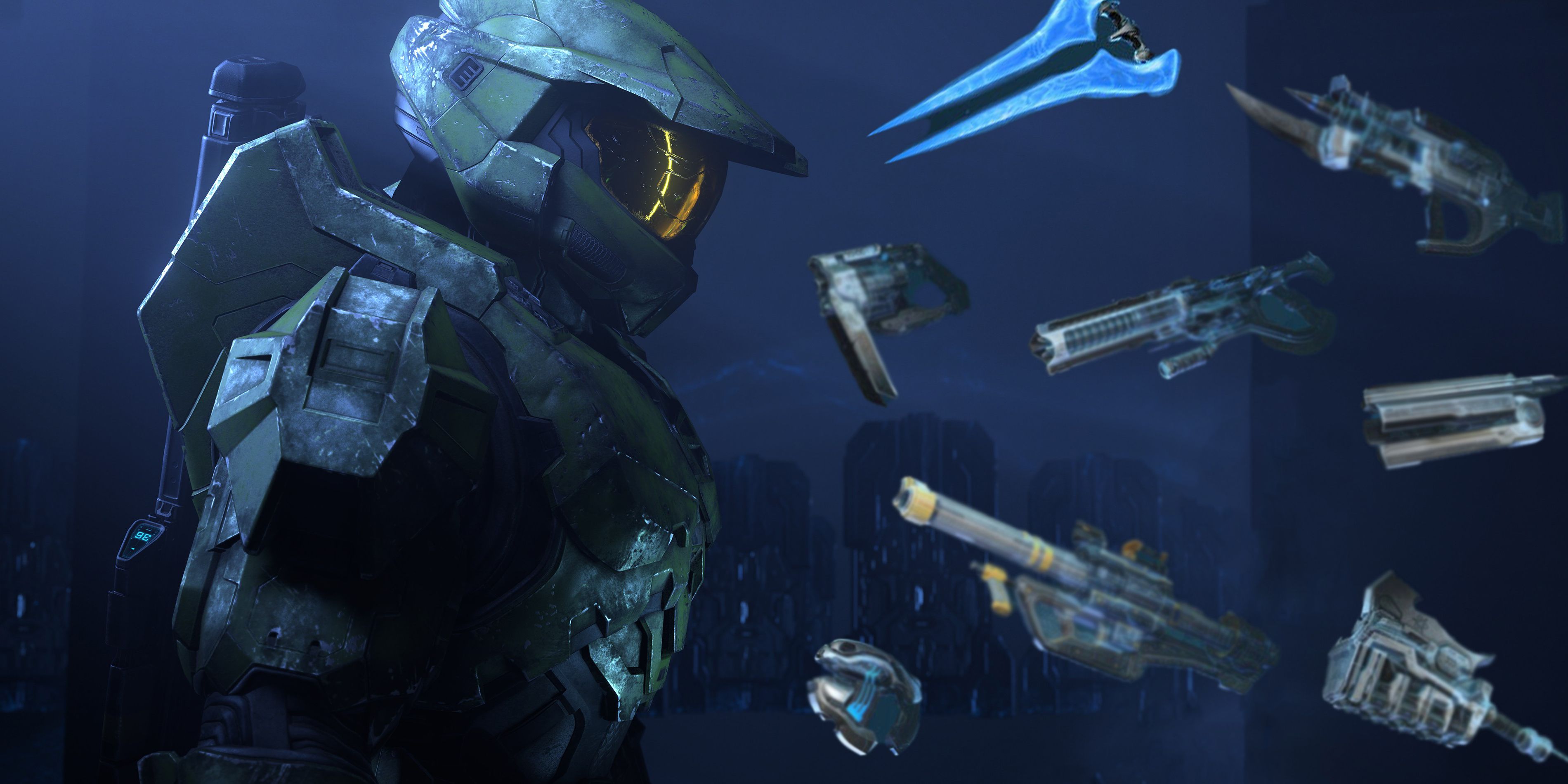 Halo Infinite Master Chief with Weapons