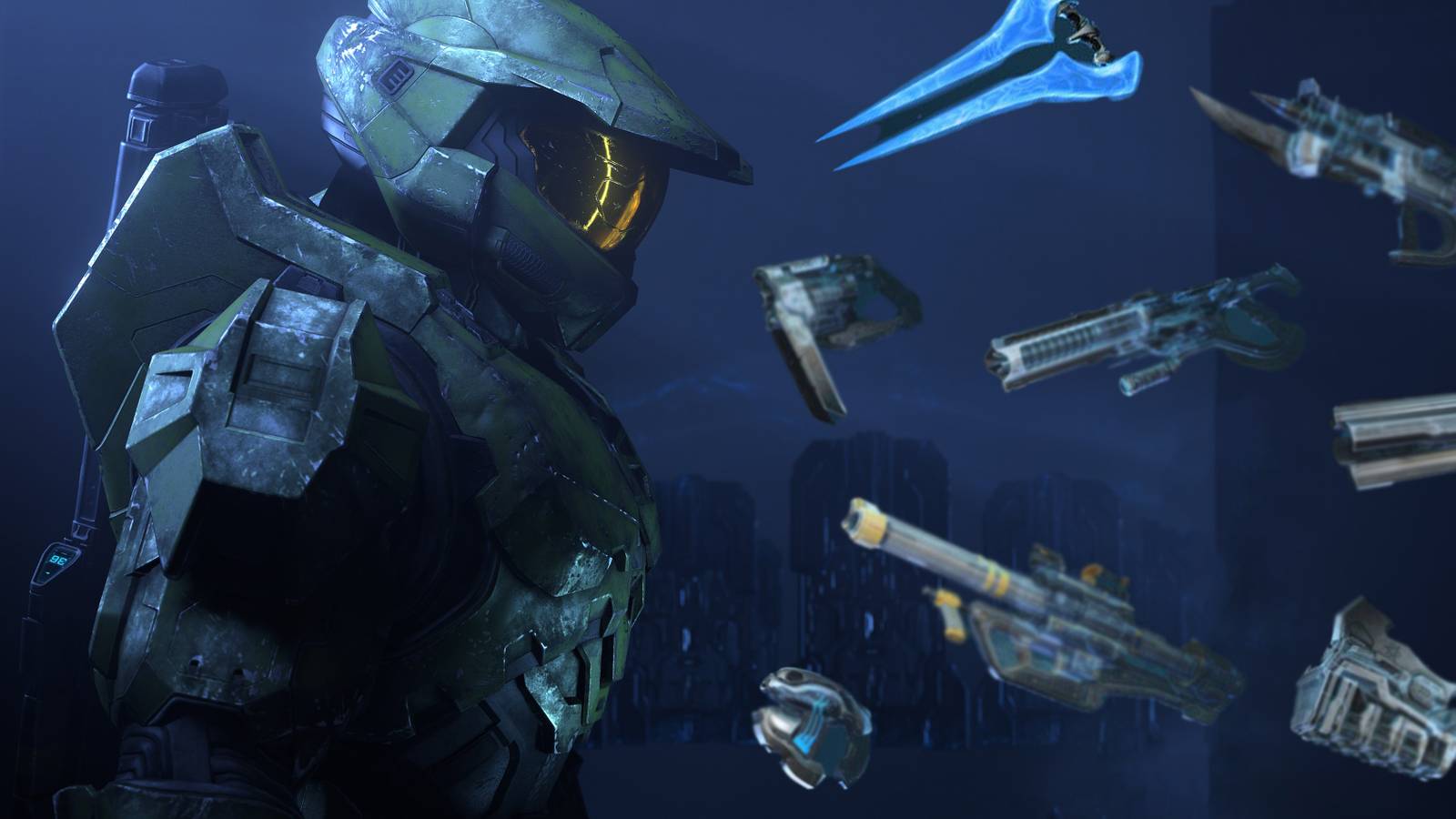 Halo Infinite Master Chief with Weapons