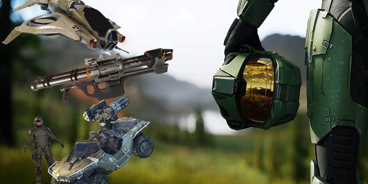 Halo Infinite Master Chief Wasp SPNKR and Warthog