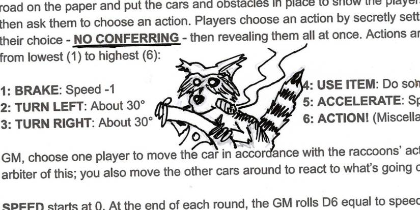 A raccoon driving a car while smoking a cigar in Crash Pandas