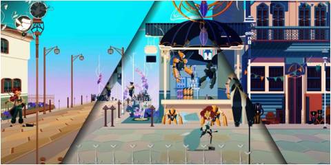 Cris Tales Walking Down A Populated City Street