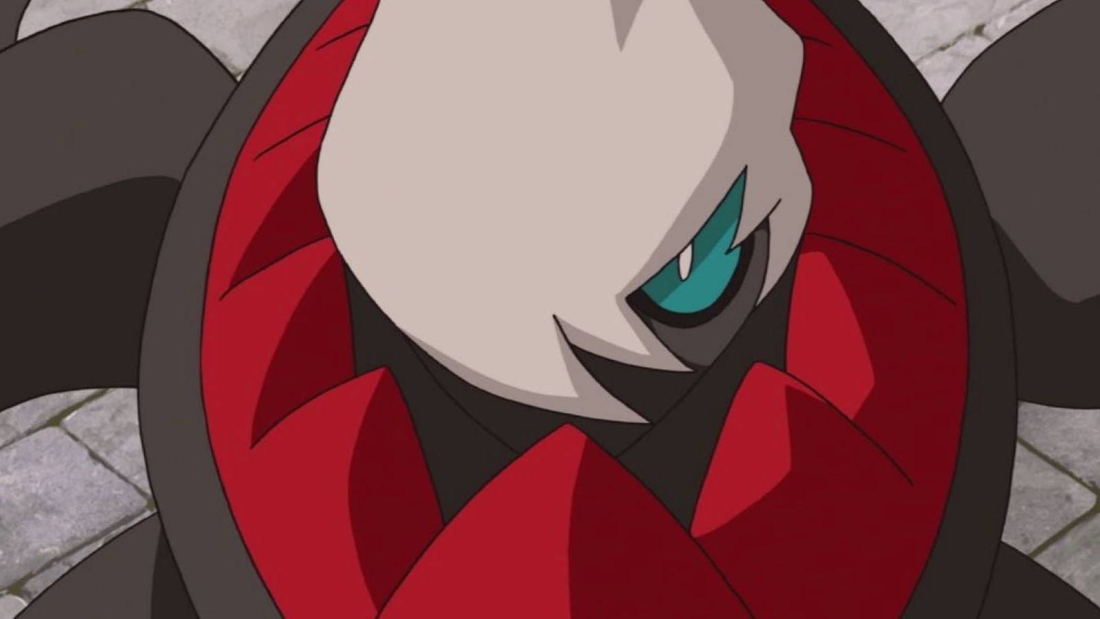 Darkrai standing over a gray stone road in the Pokemon movie The Rise of Darkrai
