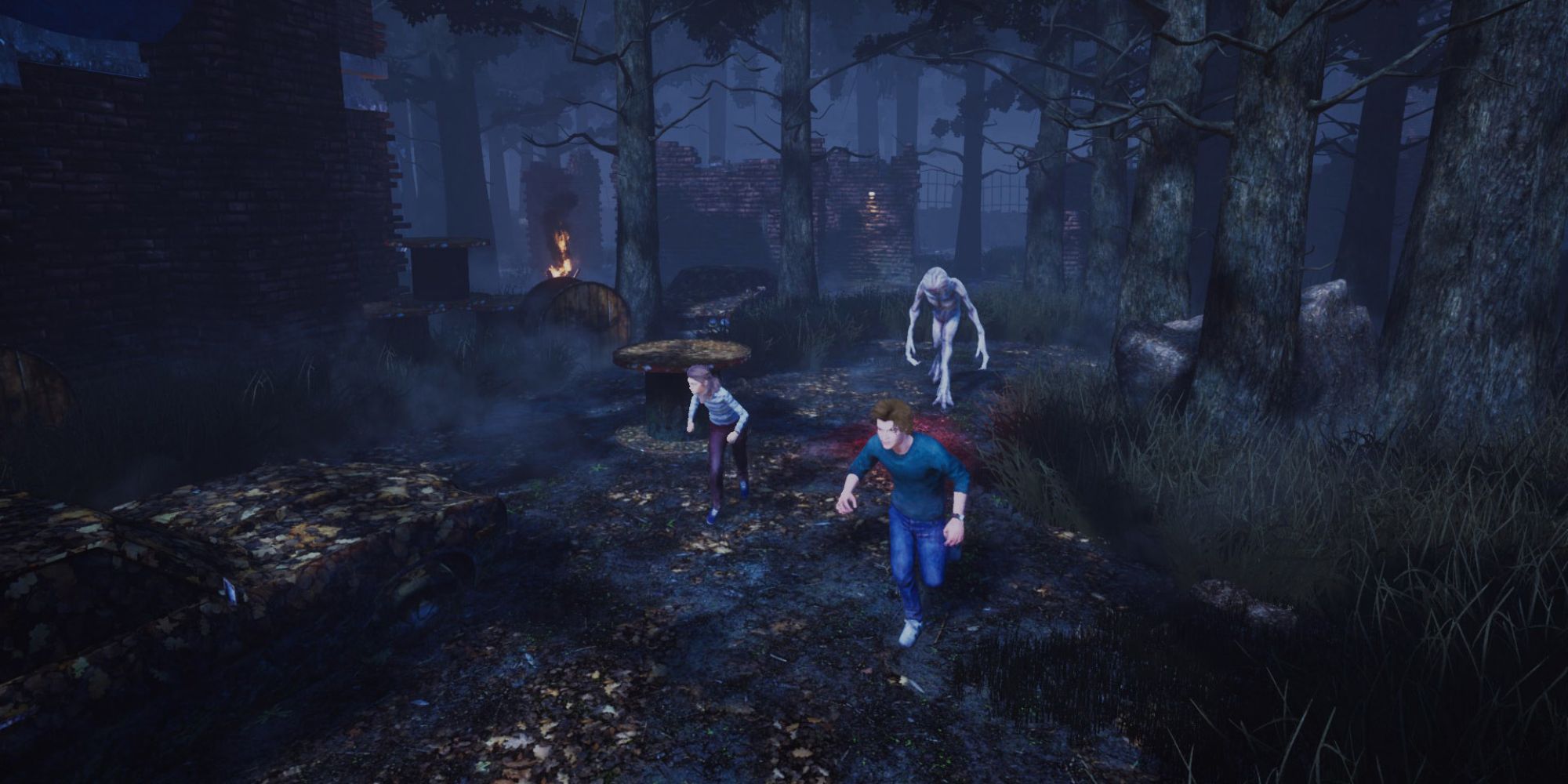 The Demogorgon chasing survivors in Dead by Daylight