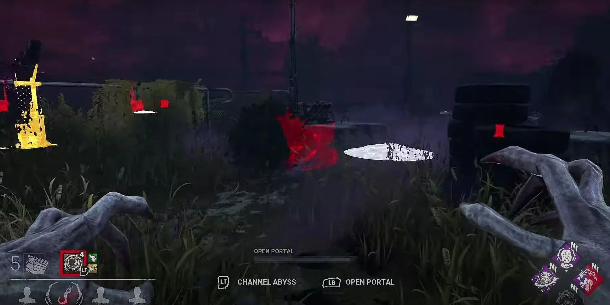 One of the Demogorgon's portals near a generator in Dead By Daylight