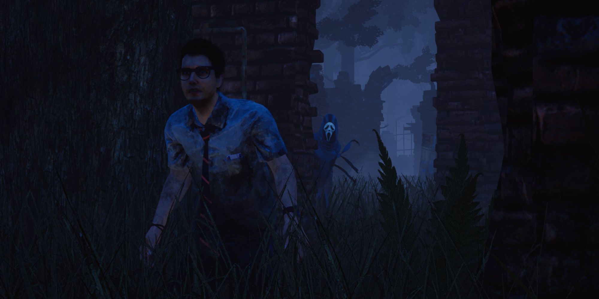 The Ghost Face lean stalking in Dead By Daylight