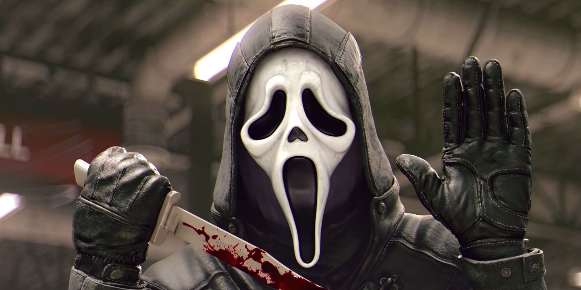 The Ghost Face waving in Dead By Daylight