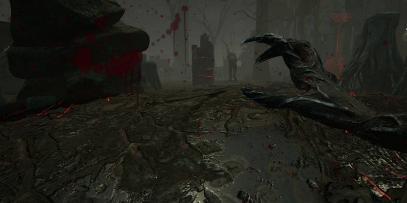 The Hag in chase with a survivor in Dead By Daylight