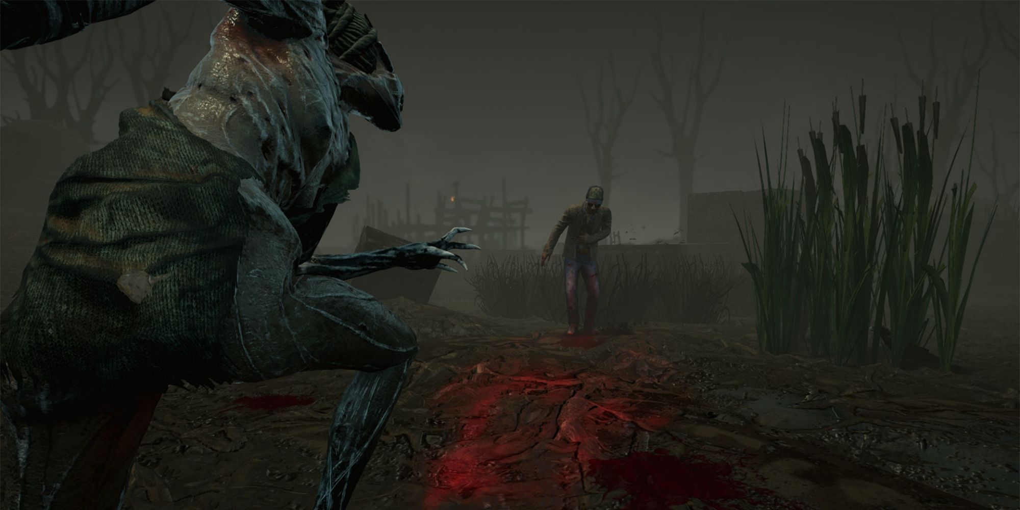 The Hag in chase with a survivor in Dead By Daylight