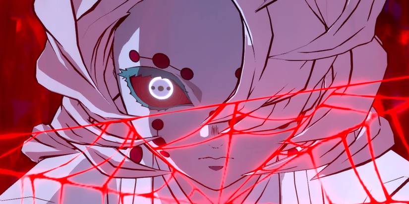 Demon Slayer Rui Up Close Red Spider Web